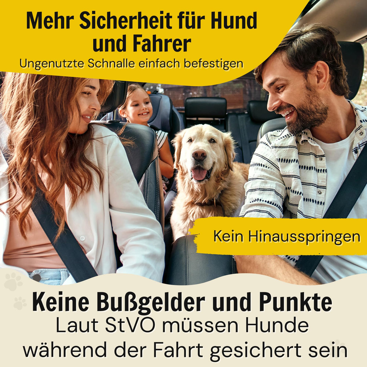 Hundegurt fürs Auto von Hundefreund in Schwarz, mehr Sicherheit für Hund und Fahrer
