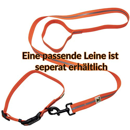 Weiches Hundehalsband von Hundefreund in Neon Gelb mit reflektierenden Elementen