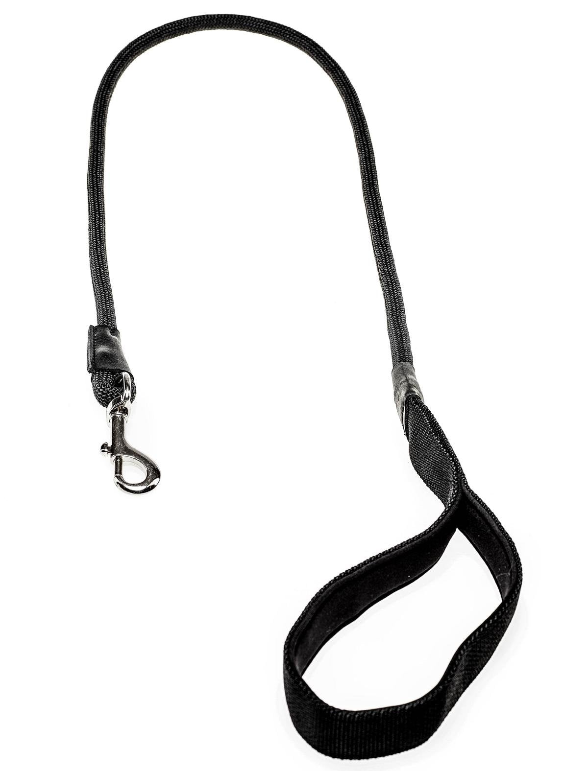 Hundeleine aus Kletterseil von Hundefreund in Schwarz mit gepolstertem Neoprengriff