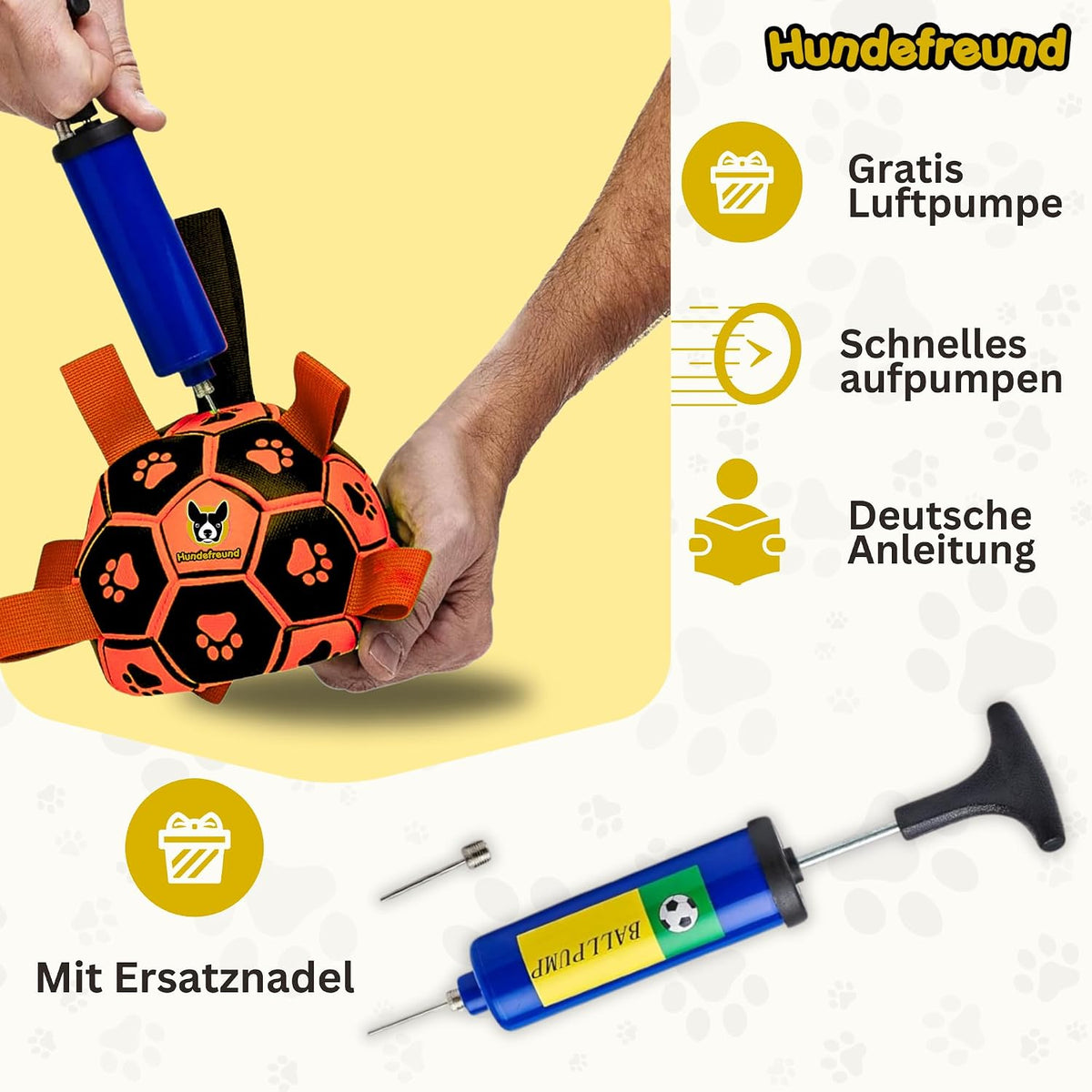 Hundefußball 12 cm von Hundefreund in Orange als Wasserspielzeug im Einsatz