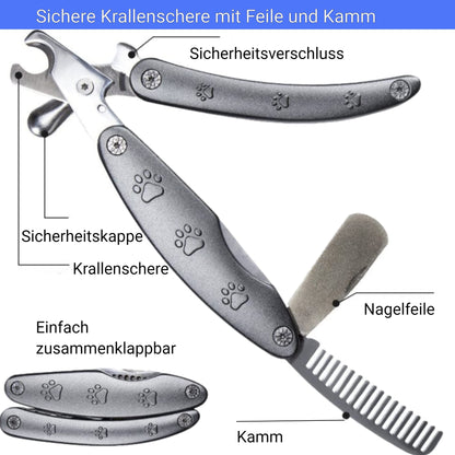 Krallenschere von Hundefreund mit Sicherheitsanschlag und Federmechanismus