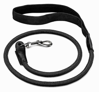 Hundeleine aus Kletterseil von Hundefreund in Schwarz mit 360 Grad drehbarem Karabiner
