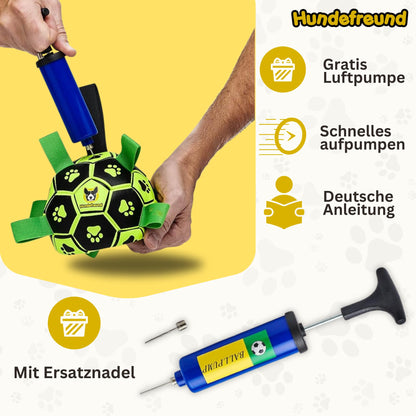 Hundefußball von Hundefreund in Grün mit Pumpennadel zum Aufpumpen