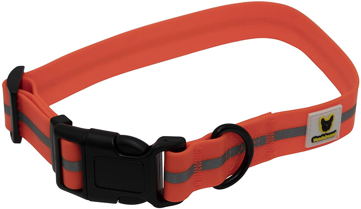 Weiches Hundehalsband von Hundefreund in Neon Orange mit weichem PVC als Material