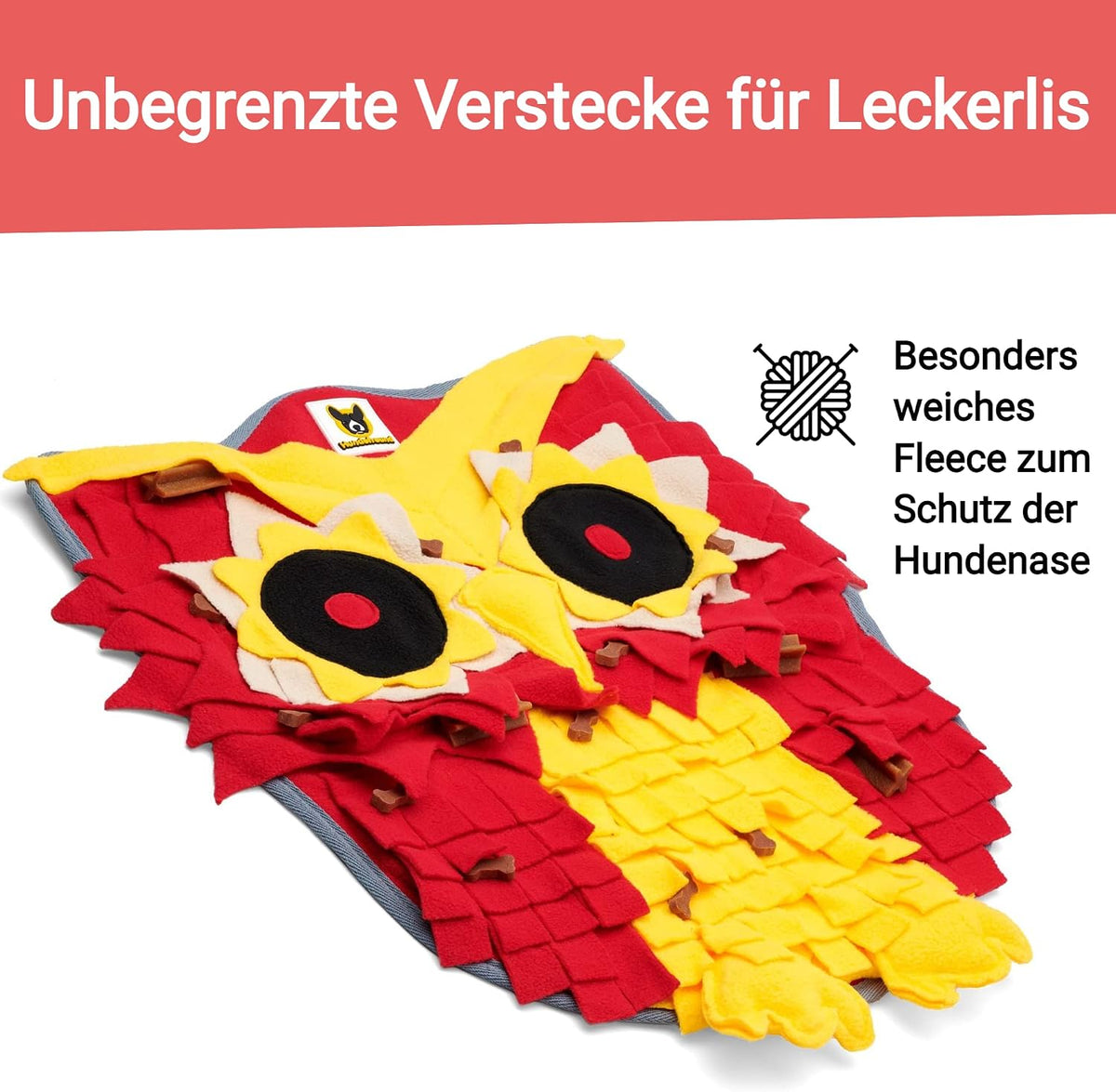 Kleiner Schnüffelteppich Eule von Hundefreund im Einsatz beim Suchspiel