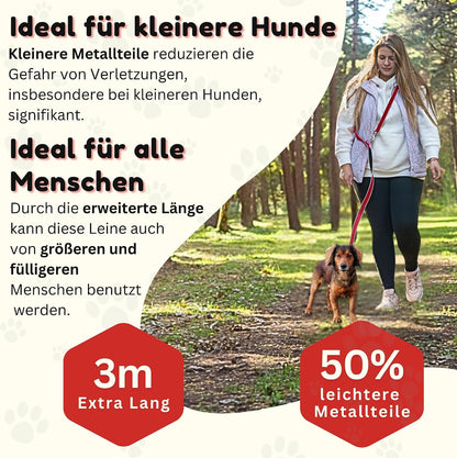 6-in-1 Multifunktionsleine von Hundefreund als Doppelleine für zwei Hunde