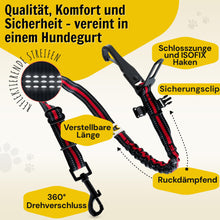 Hundegurt fürs Auto von Hundefreund in Rot mit Schlosszunge und Isofix-Schnalle