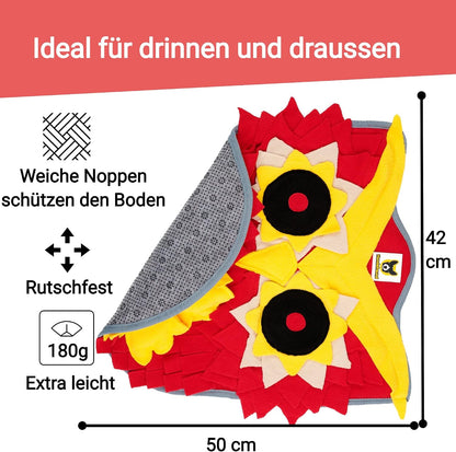 Kleiner Schnüffelteppich Eule von Hundefreund mit Schnüffelelementen zum Verstecken von Leckerlis