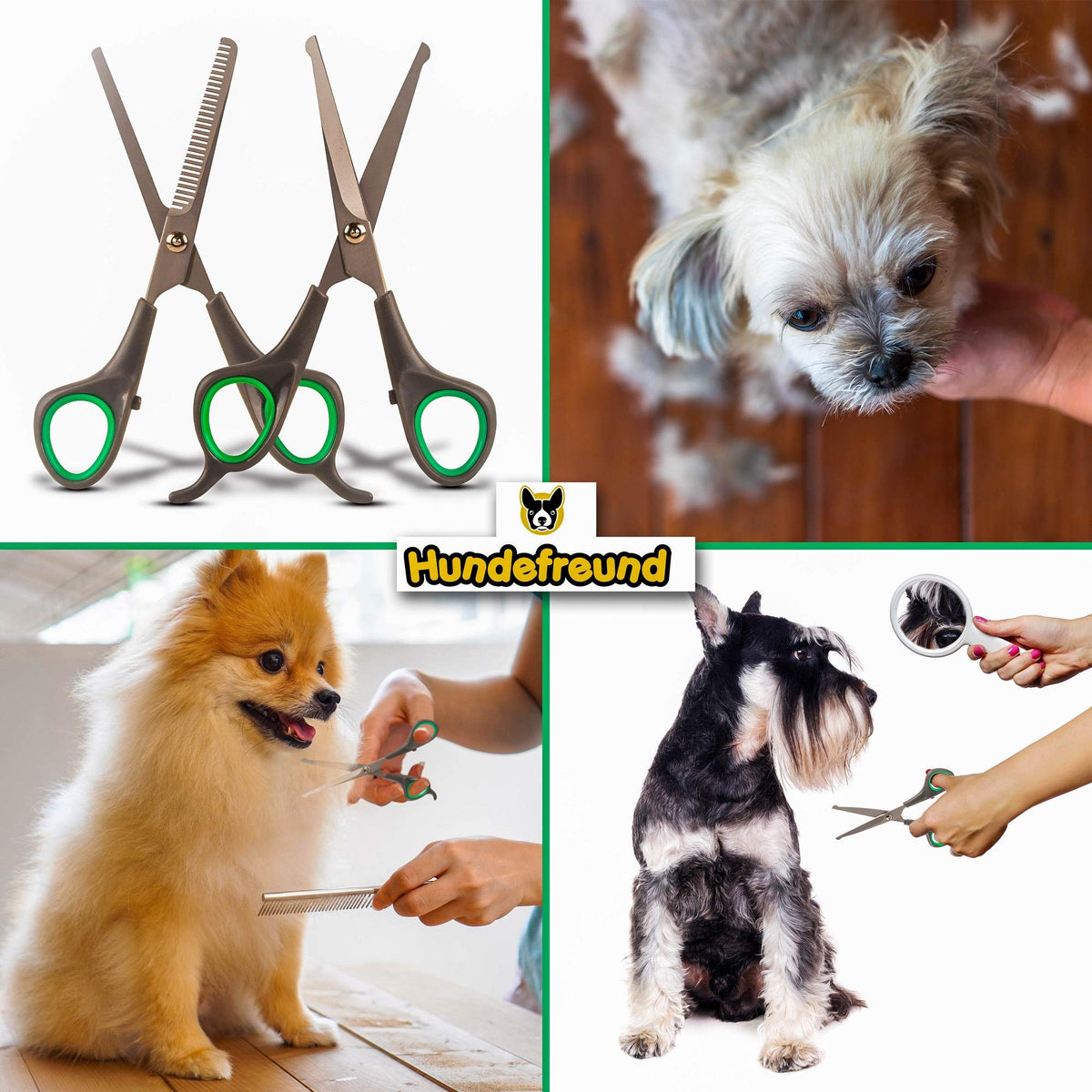 Hundescheren-Set von Hundefreund bei der Fellpflege eines Hundes