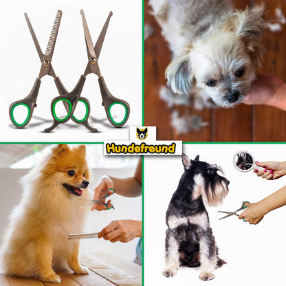 Hundescheren-Set von Hundefreund bei der Fellpflege eines Hundes
