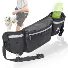 XXL-Leckerlitasche von Hundefreund in Schwarz mit Trinkflasche im seitlichen Flaschenhalter