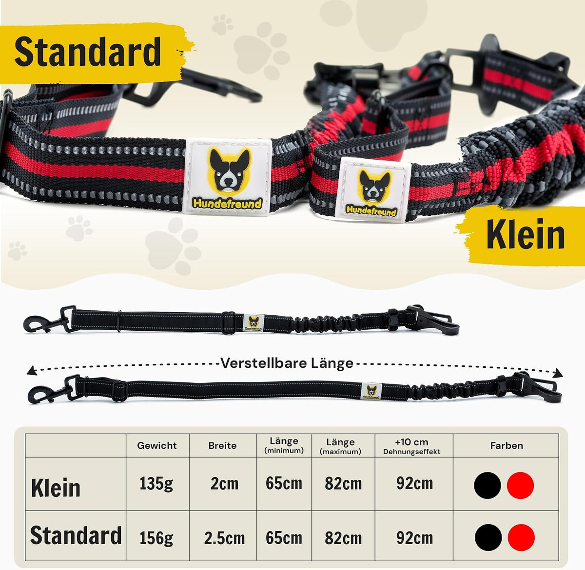 Hundegurt fürs Auto von Hundefreund mit Drehkarabiner