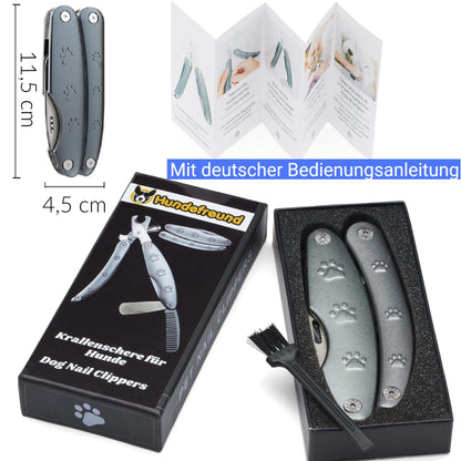 Krallenschere von Hundefreund mit Aufbewahrungsetui und Zubehör