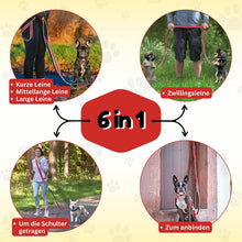 6-in-1 Multifunktionsleine von Hundefreund mit drei Ringen und zwei Karabinern