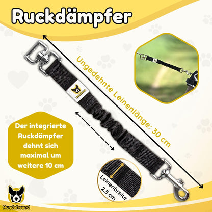 Ruckdämpfer von Hundefreund in Schwarz mit 360-Grad-Drehgelenk