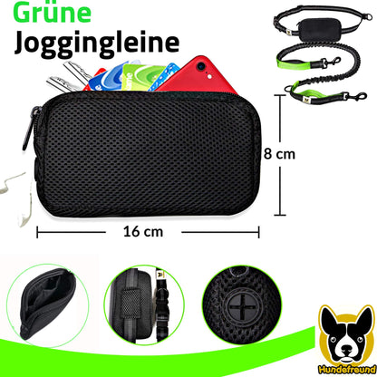 Joggingleine von Hundefreund in Grün mit eingenähten Reflektoren
