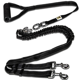 Zwillingsleine für 2 große Hunde – 150–180 cm, Schwarz