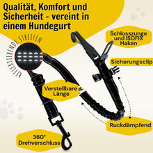 Hundegurt fürs Auto von Hundefreund in Schwarz mit Schlosszunge und Isofix-Schnalle