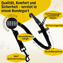 Hundegurt fürs Auto von Hundefreund in Schwarz mit 360-Grad-Drehgelenk und Ruckdämpfung