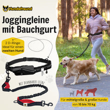 Joggingleine mit Bauchgurt in Schwarz für mittelgroße und große Hunde – Bild 2 von 7