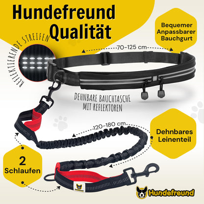 Joggingleine mit Bauchgurt in Schwarz für mittelgroße und große Hunde – Bild 3 von 7