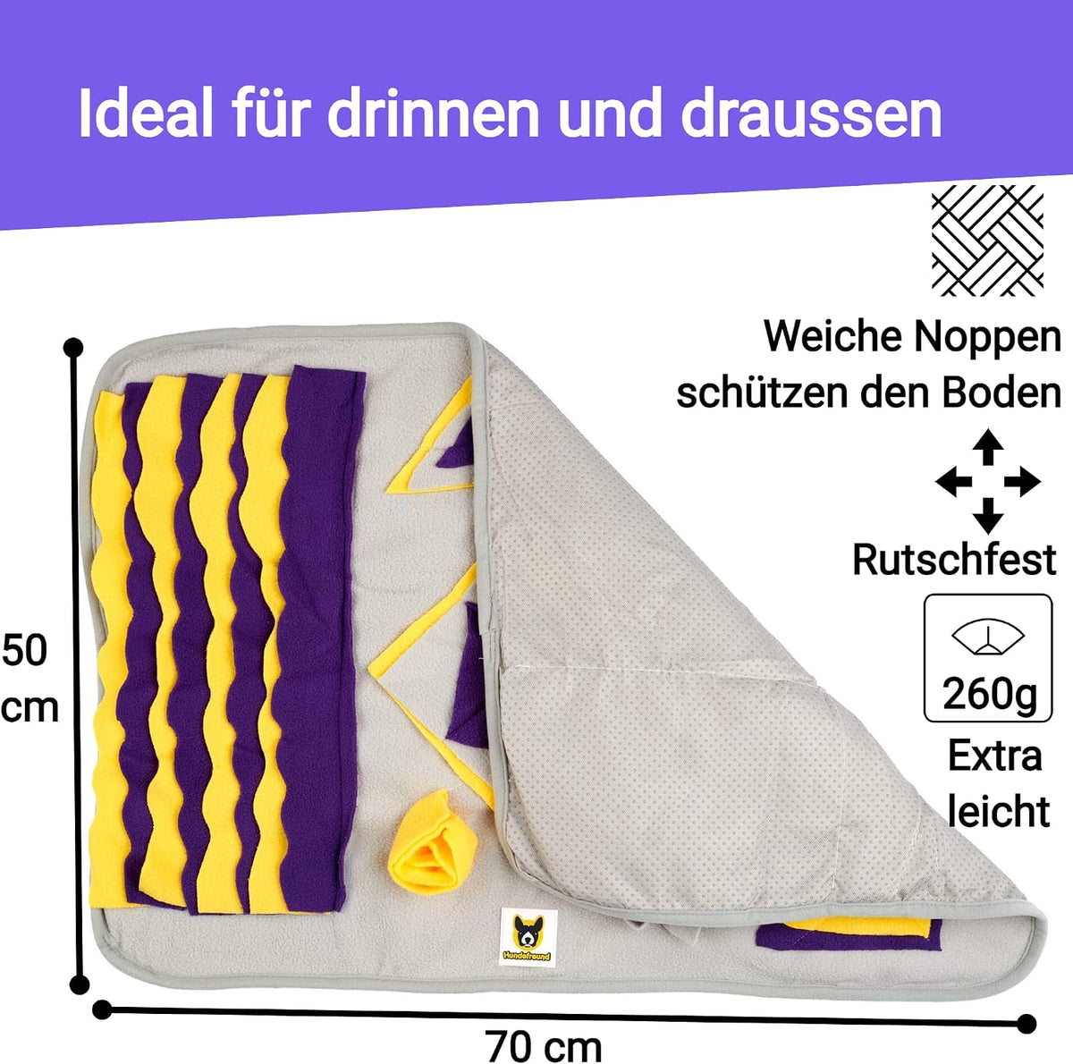 Schnüffelteppich von Hundefreund mit 8 Verstecken für Leckerlis