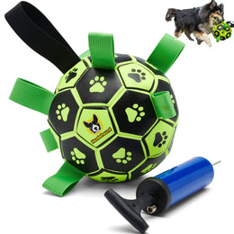 Hundefußball mit Haltegriffen – 15 cm, leuchtend