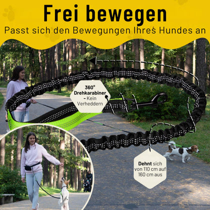 Bungeeteil von Hundefreund in Grün, gedehnt für freie Bewegung