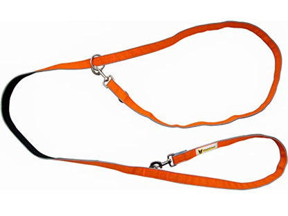 6-in-1 Multifunktionsleine von Hundefreund in Orange-Schwarz mit kurzer Einstellung