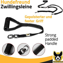 Zwillingsleine von Hundefreund in Schwarz mit 360°-Drehgelenk