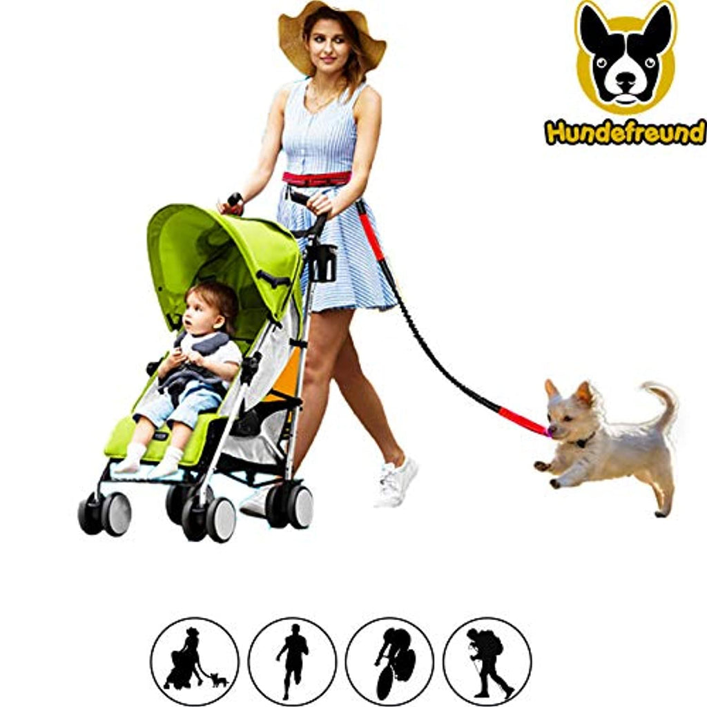 Hundefreund Joggingleine mit Bauchgurt Rot