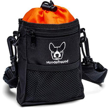 Kleiner Futterbeutel von Hundefreund in Schwarz-Orange