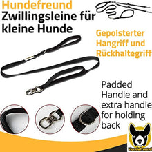 Zwillingsleine von Hundefreund in Schwarz mit 360°-Drehgelenk