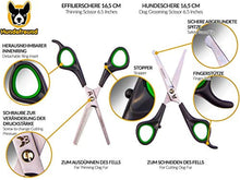 Effilierschere von Hundefreund mit einseitiger Zahnung, 16,5 cm